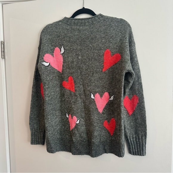 Lou & Grey Gray Sweater with Pink and Red Heart Design - Picture 2 of 4